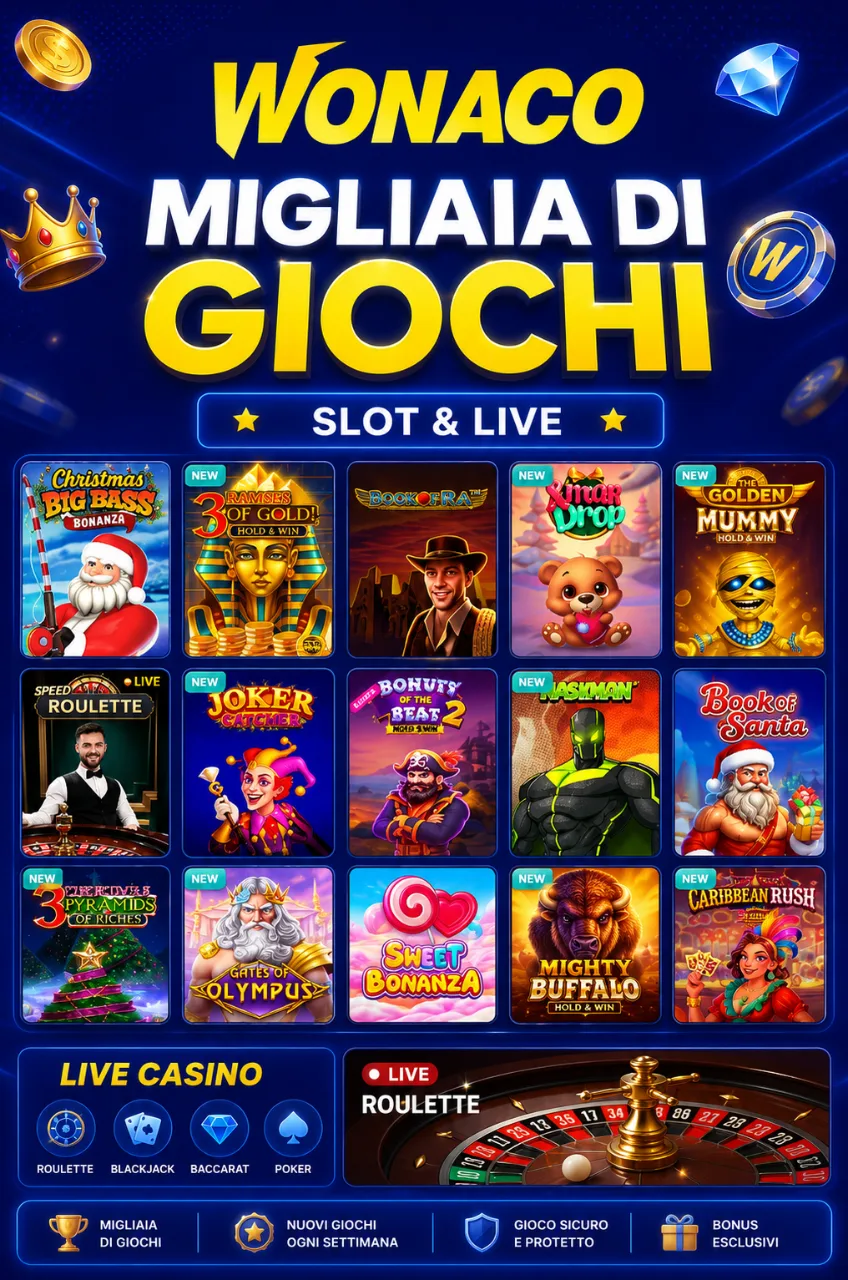 Griglia di slot e giochi live su schermo