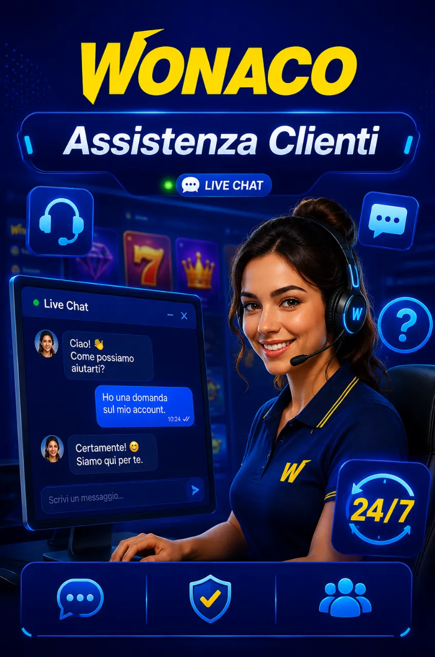 Operatore con cuffie al computer, chat live aperta