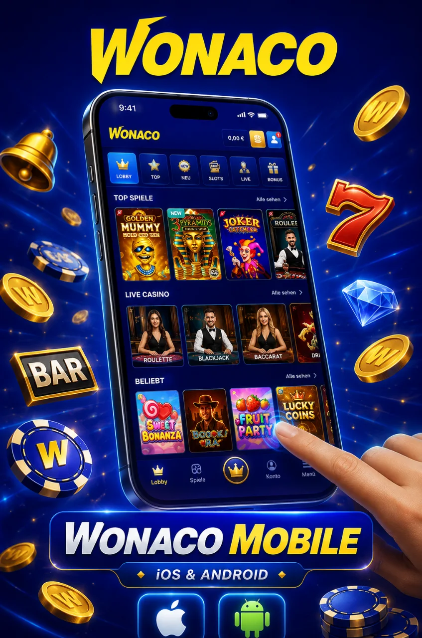 Smartphone con interfaccia casino slot touch screen